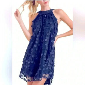 Knotty St Michaels Women’s Lush Bouquet Floral Blue A-Line Mini Dress Size M